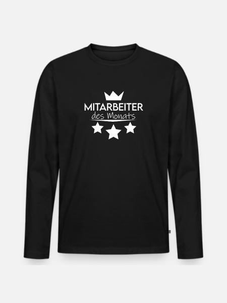 Mitarbeiter des Monats Geschenk - Männer Premium Bio Langarmshirt - Schwarz