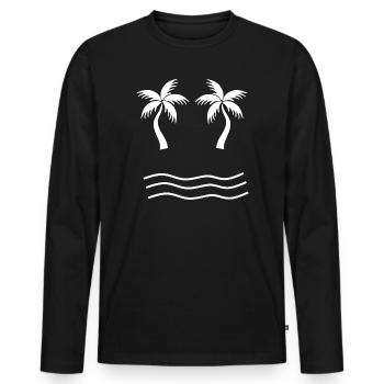 Palm Tree White - Men's Premium Organic Long Sleeve Shirt - black - Front - Nico (187cm)