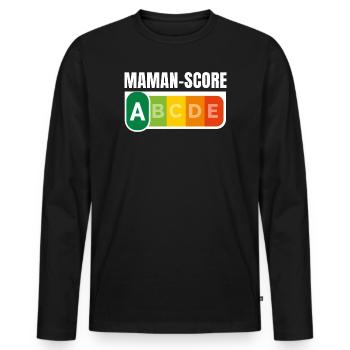 MAMAN-SCORE - Humour Maman - T-shirt manches longues Premium bio Homme - noir - Devant - Nico (187cm)