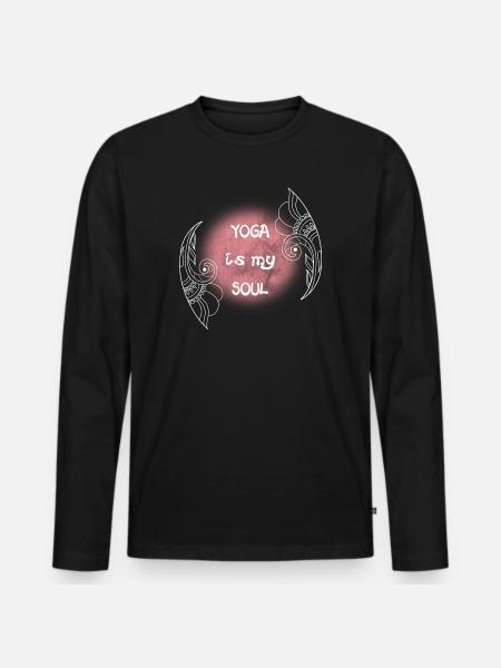 Yoga ist meine Seele Kreis - Männer Premium Bio Langarmshirt - Schwarz