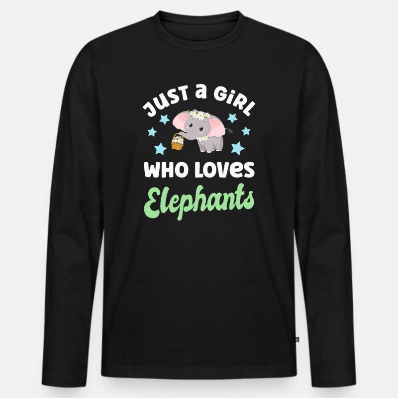 Elefant Elefanten - Männer Premium Bio Langarmshirt - Schwarz