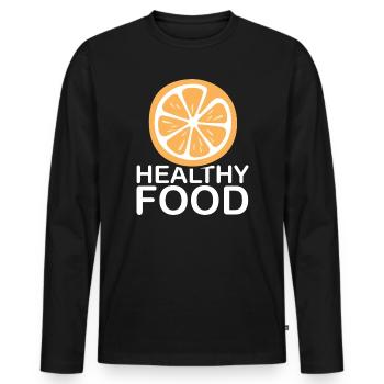 Alimentation saine Alimentation saine Fruits orange Fruits - T-shirt manches longues Premium bio Homme - noir - Devant - Nico (187cm)