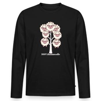 Tshirt Baumwolle - Männer Premium Bio Langarmshirt - Schwarz - Vorne - Nico (187cm)