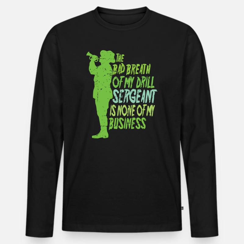 Drill Sergeant - Männer Premium Bio Langarmshirt - Schwarz