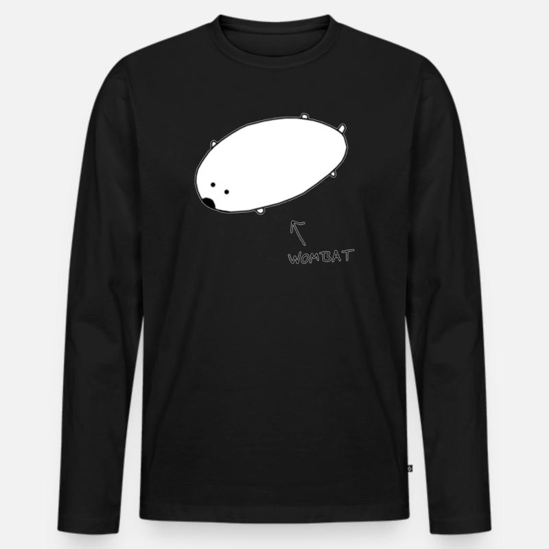 Simple Wombat - Männer Premium Bio Langarmshirt - Schwarz