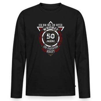 50. Geburtstag Whiskey Whisky - Männer Premium Bio Langarmshirt - Schwarz - Vorne - Nico (187cm)