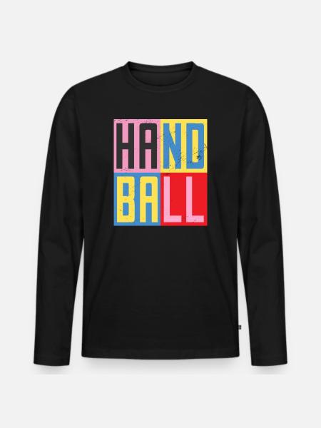 Design Handball - T-shirt manches longues Premium bio Homme - noir
