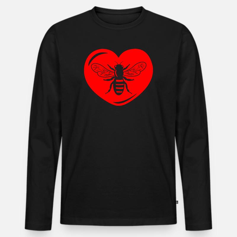 Im Herzen von - Männer Premium Bio Langarmshirt - Schwarz