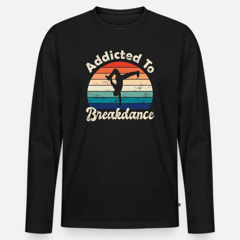 Breakdance - Maglia a manica lunga ecologica premium da uomo - nero