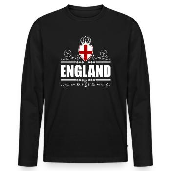 ANGLETERRE DÉCONTRACTÉE - T-shirt manches longues Premium bio Homme - noir - Devant - Nico (187cm)