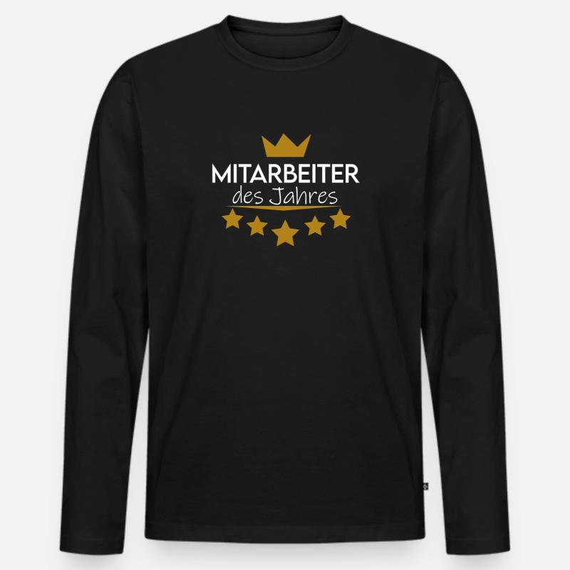 Mitarbeiter des Jahres - Männer Premium Bio Langarmshirt - Schwarz