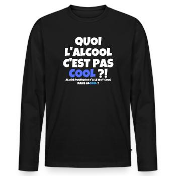 alcool, buveur de compétition, bière - T-shirt manches longues Premium bio Homme - noir - Devant - Nico (187cm)