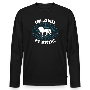 Chevaux Déclaration islandaise Chevaux islandais Cheval Amour - T-shirt manches longues Premium bio Homme - noir - Devant - Nico (187cm)