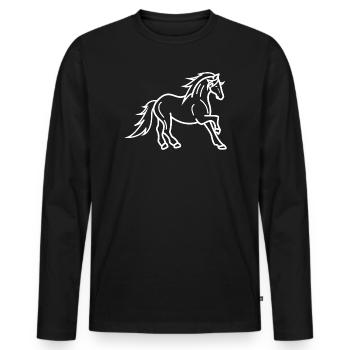 Islandpferde Fohlen Pferdeliebe Galopp Pferde - Männer Premium Bio Langarmshirt - Schwarz - Vorne - Nico (187cm)