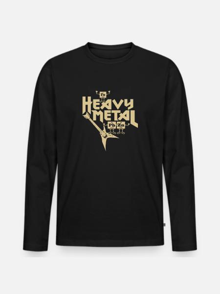 Heavy Metal Funny - Männer Premium Bio Langarmshirt - Schwarz