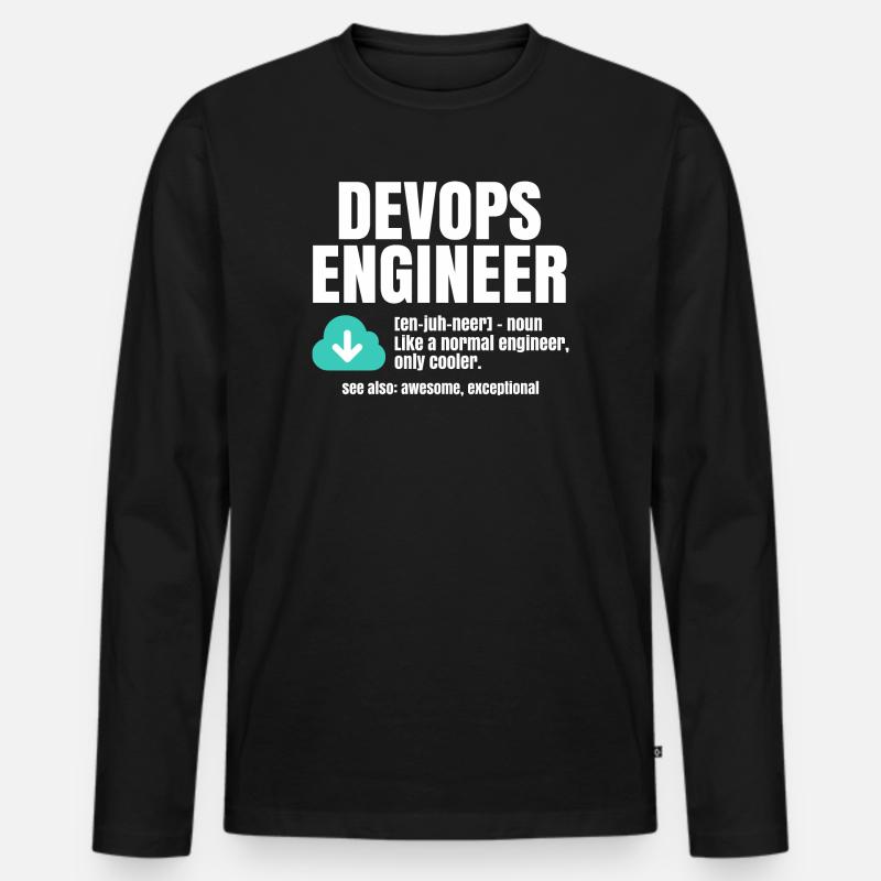 Devops-Ingenieur - Männer Premium Bio Langarmshirt - Schwarz