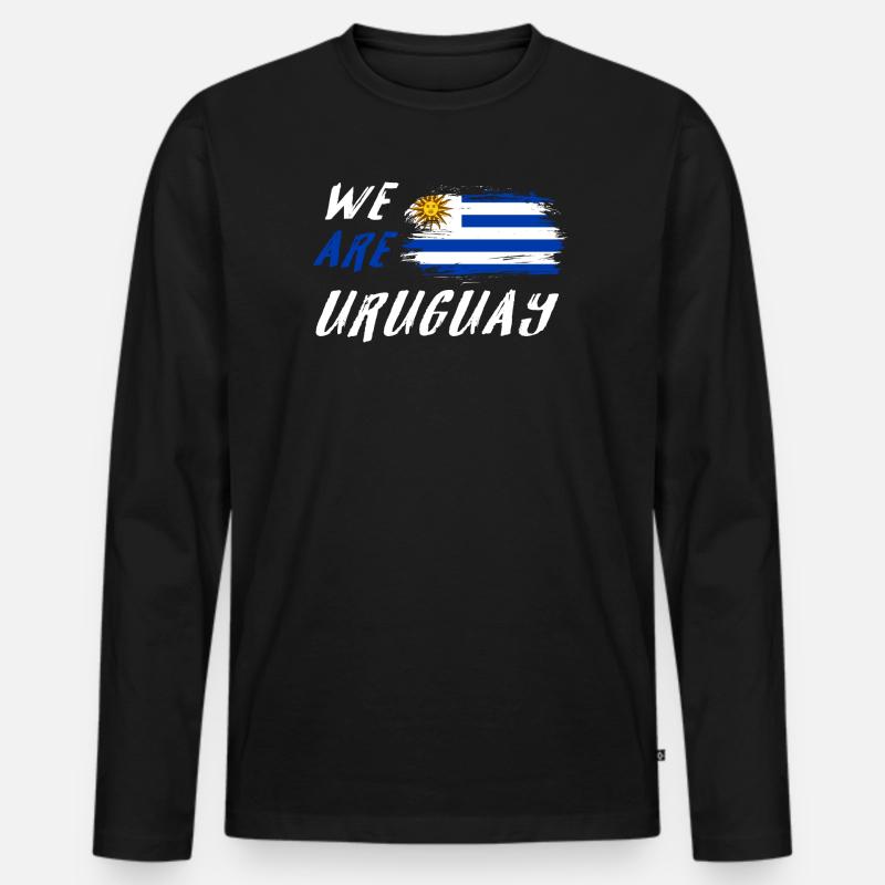Siamo l'Uruguay - Maglia a manica lunga ecologica premium da uomo - nero