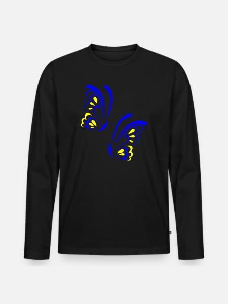 Papillons - T-shirt manches longues Premium bio Homme - noir
