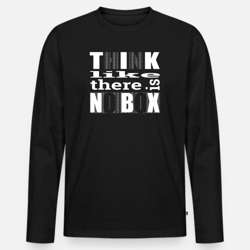 Think like there is no box - Männer Premium Bio Langarmshirt - Schwarz