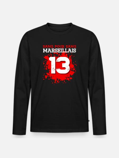Sang pour Sang Marseillais - T-shirt manches longues Premium bio Homme - noir
