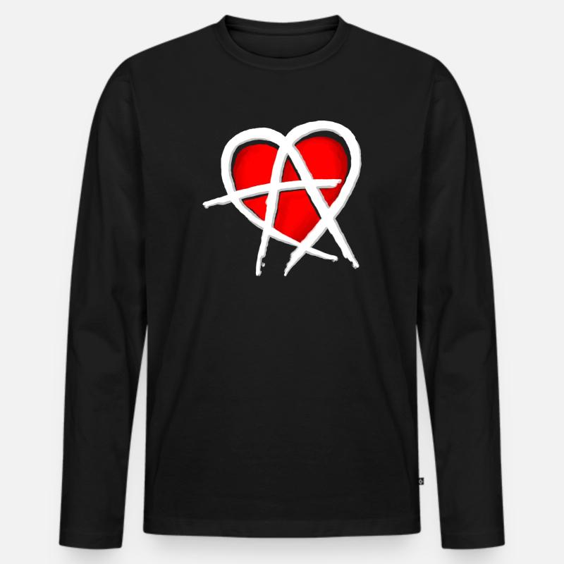 Anarchy & Love - Männer Premium Bio Langarmshirt - Schwarz