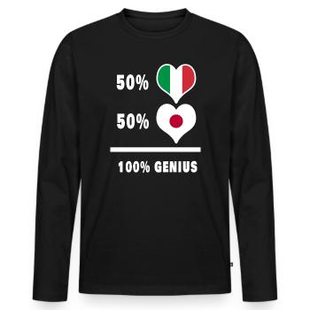Italy and Japan genius / gift - Men's Premium Organic Long Sleeve Shirt - black - Front - Nico (187cm)