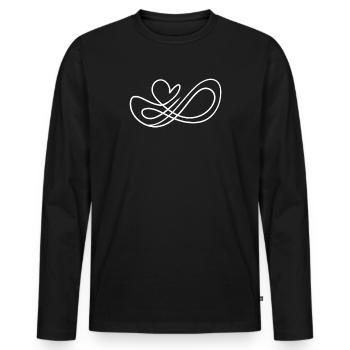 Infinite Heart Love - Men's Premium Organic Long Sleeve Shirt - black - Front - Nico (187cm)