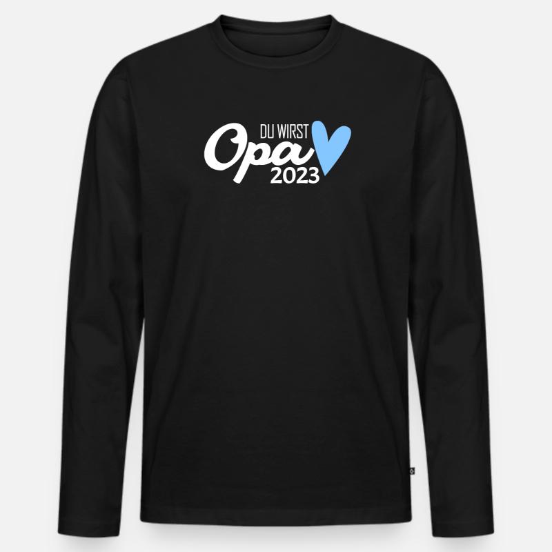 Opa 2023 loading - Männer Premium Bio Langarmshirt - Schwarz