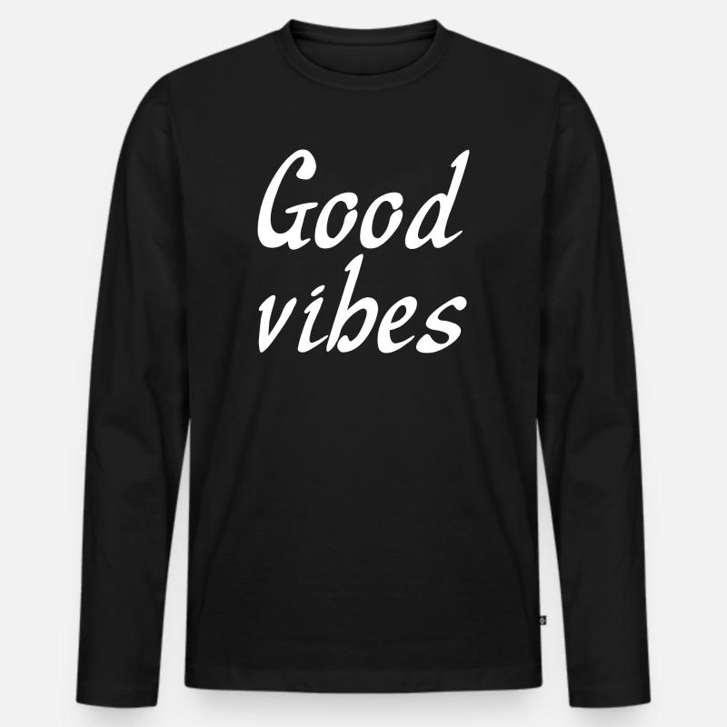 Gute Stimmung - Männer Premium Bio Langarmshirt - Schwarz
