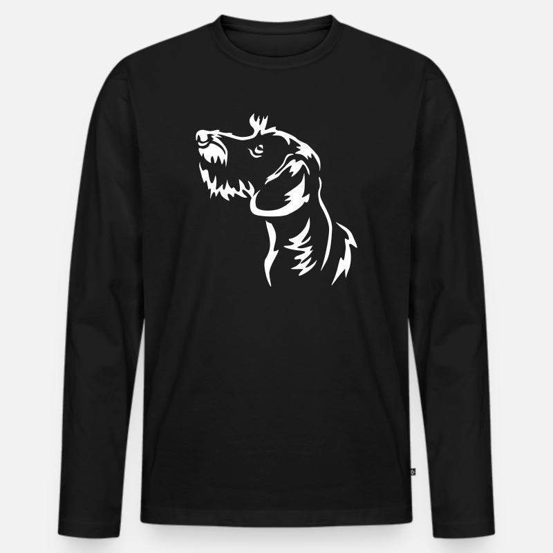 Dackel Kopf "Black Edition" - Männer Premium Bio Langarmshirt - Schwarz