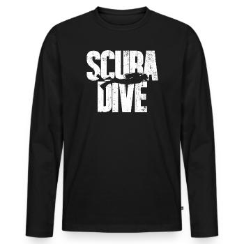 Scuba Love Diver Silhouette - Men's Premium Organic Long Sleeve Shirt - black - Front - Nico (187cm)