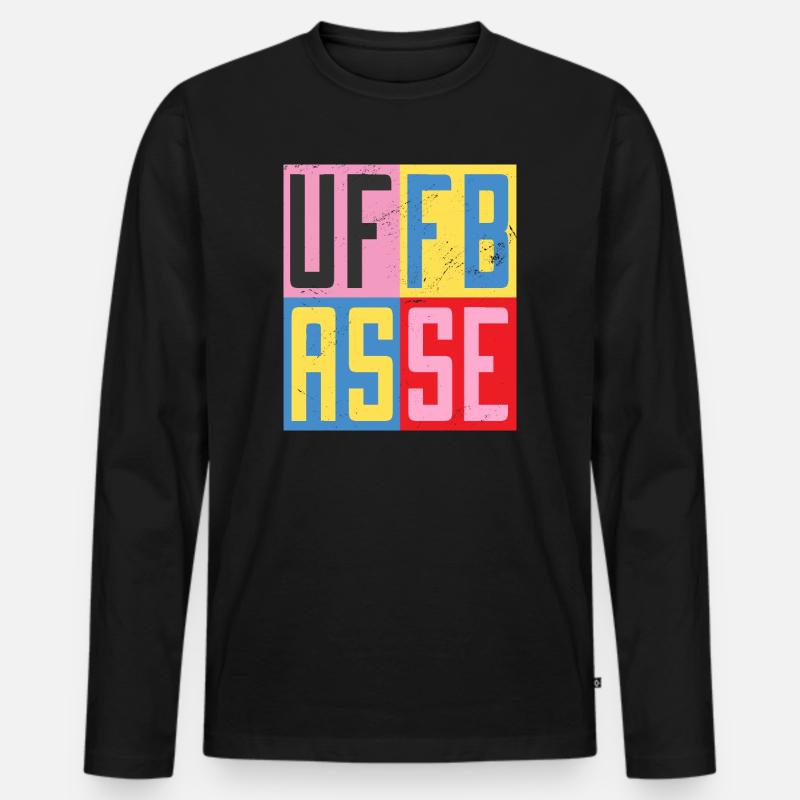 Uffbasse Design - Männer Premium Bio Langarmshirt - Schwarz