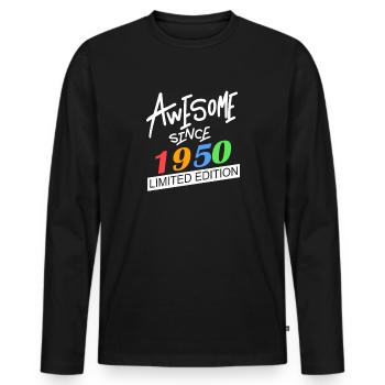 1950 - Né en 1950 - Fantastique depuis 1950 - T-shirt manches longues Premium bio Homme - noir - Devant - Nico (187cm)