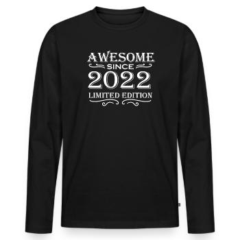 2022 - Jahrgang 2022 - Fantastisch seit 2022 - Männer Premium Bio Langarmshirt - Schwarz - Vorne - Nico (187cm)