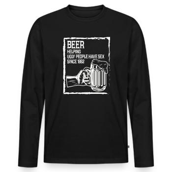 Biertrinker Bier Trinken Sauftour Männer - Männer Premium Bio Langarmshirt - Schwarz - Vorne - Nico (187cm)