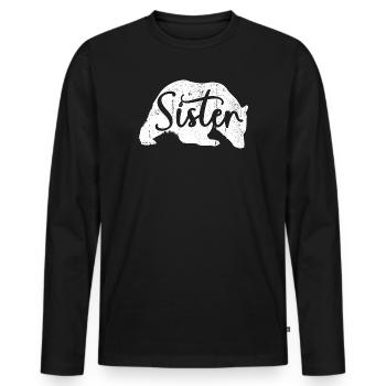 Schwester Schwein Silhouette - Männer Premium Bio Langarmshirt - Schwarz - Vorne - Nico (187cm)