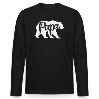 Wildcat Script Monochrom - Männer Premium Bio Langarmshirt - Schwarz - Vorne - Nico (187cm)