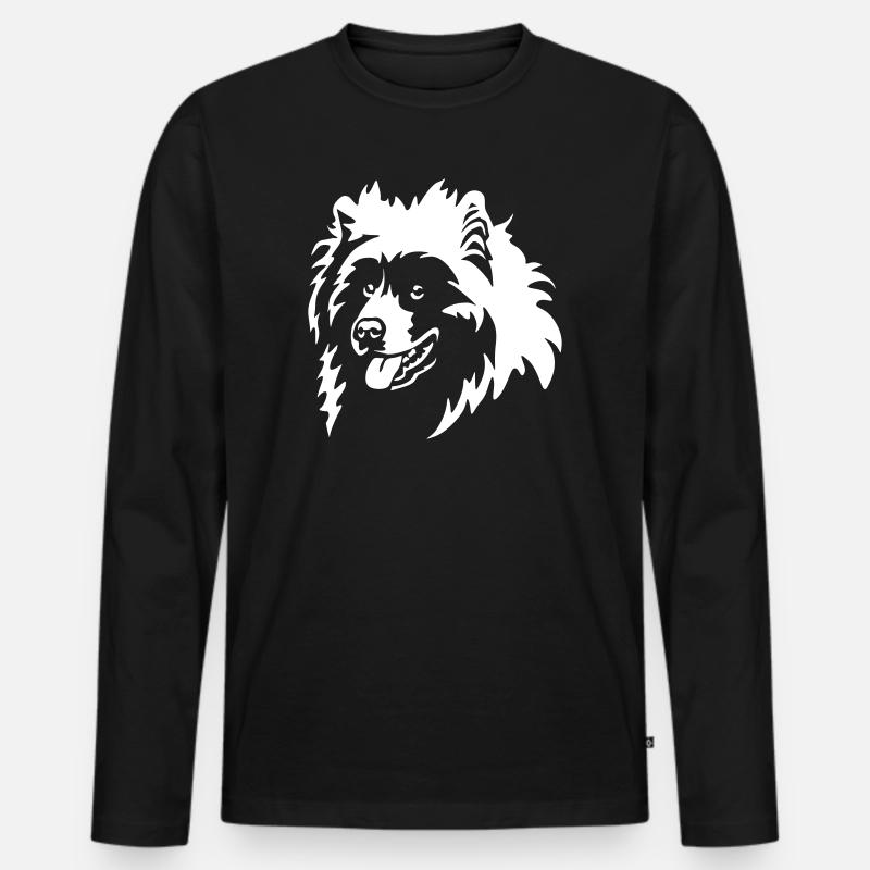Samojede Kopf "Black Edition" - Männer Premium Bio Langarmshirt - Schwarz