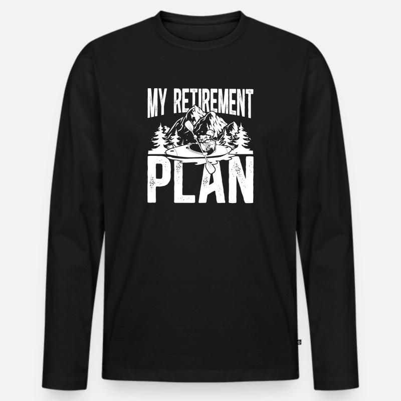 My retirement plan kayak - Männer Premium Bio Langarmshirt - Schwarz