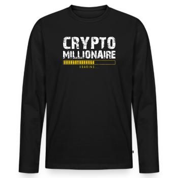 Crypto millionaire - Men's Premium Organic Long Sleeve Shirt - black - Front - Nico (187cm)