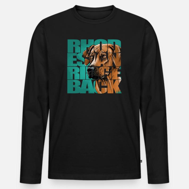 Rhodesian Ridgeback - Männer Premium Bio Langarmshirt - Schwarz