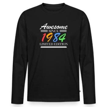 1984 - Né en 1984 - Fantastique depuis 1984 - T-shirt manches longues Premium bio Homme - noir - Devant - Nico (187cm)