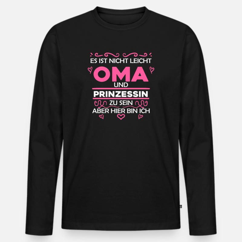 Oma Prinzessin - Männer Premium Bio Langarmshirt - Schwarz