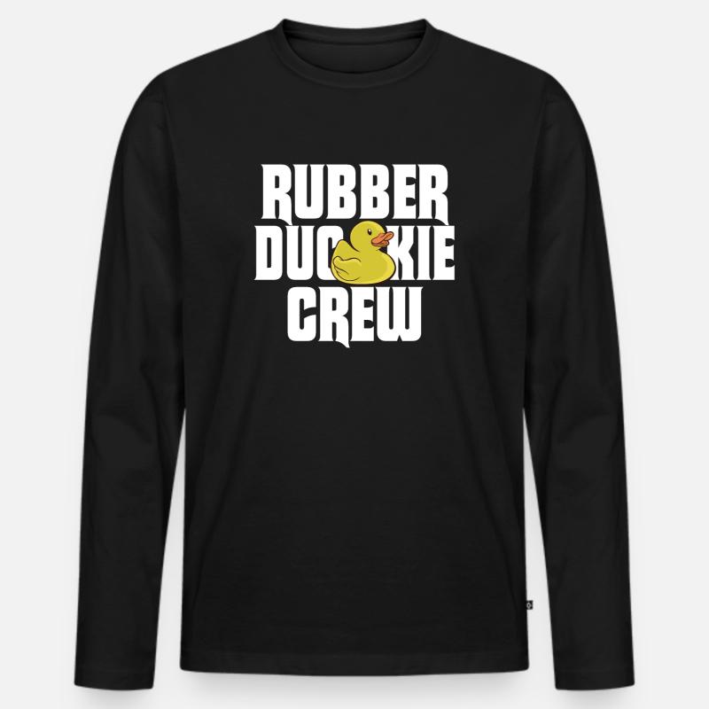 Rubber Duck Rubber Duckie Crew - Männer Premium Bio Langarmshirt - Schwarz