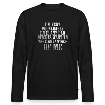 I'm Very Vulnerable RN - Men's Premium Organic Long Sleeve Shirt - black - Front - Nico (187cm)