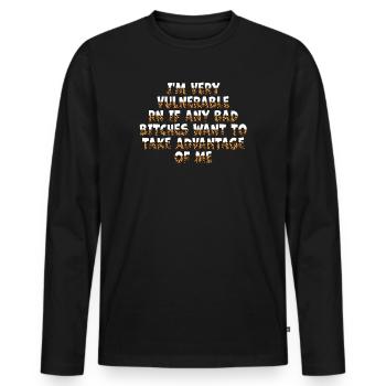 I'm Very Vulnerable RN - Men's Premium Organic Long Sleeve Shirt - black - Front - Nico (187cm)