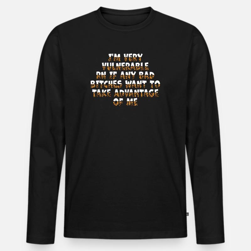 I'm Very Vulnerable RN - Männer Premium Bio Langarmshirt - Schwarz
