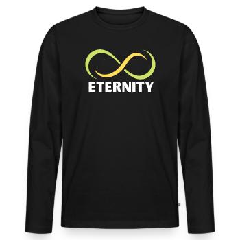 Emblème du ruban de l’infini de l’éternité - T-shirt manches longues Premium bio Homme - noir - Devant - Nico (187cm)