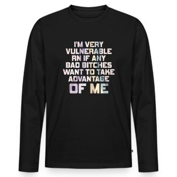 I'm Very Vulnerable RN - Men's Premium Organic Long Sleeve Shirt - black - Front - Nico (187cm)