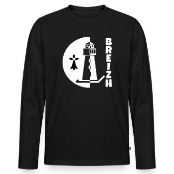 Bretagne, Breizh, celte - T-shirt manches longues Premium bio Homme - noir - Devant - Nico (187cm)